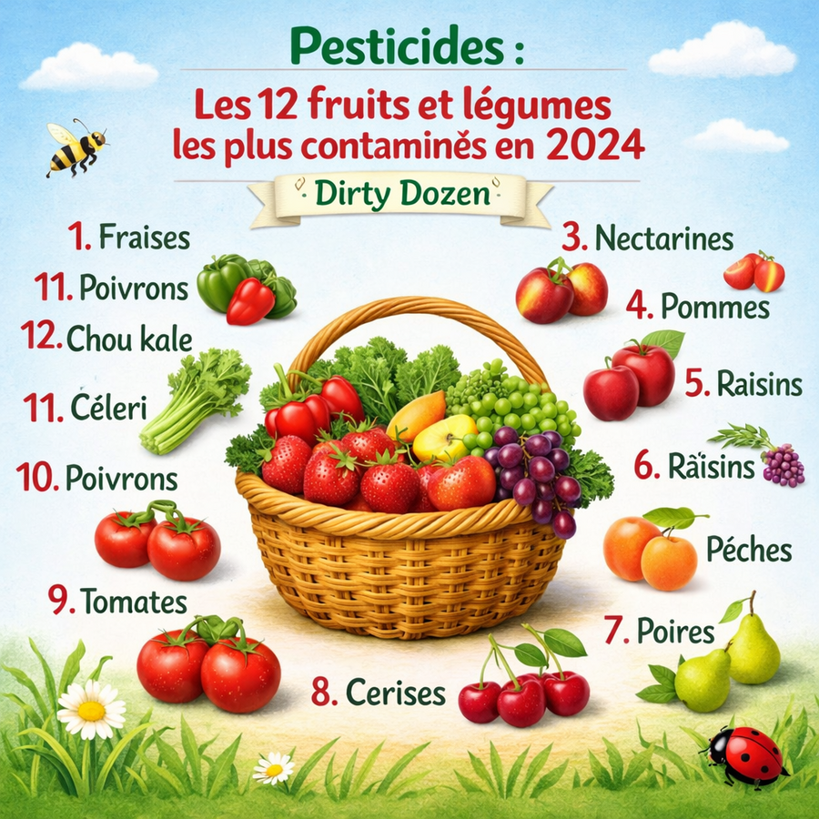 Pesticides: The 12 most contaminated fruits and vegetables in 2024 (Dirty Dozen)