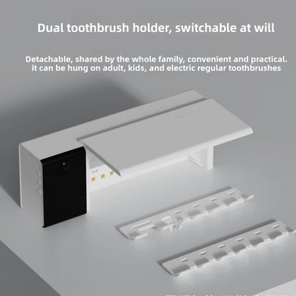 Dual interchangeable holder - 4 toothbrushes plus razor and interdental brush slots