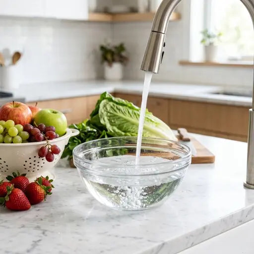 Add tap water to the bowl.